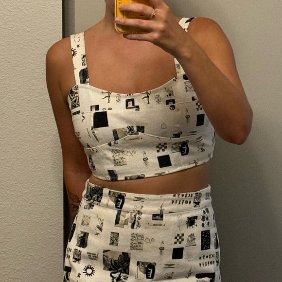 Cropped printed top from Rationalle - Picture 1 of 4